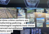 A bank of video monitors allows the police department in Albuquerque, N.M., to keep an eye on surveillance cameras throughout the city. AP Photo/Susan Montoya Bryan